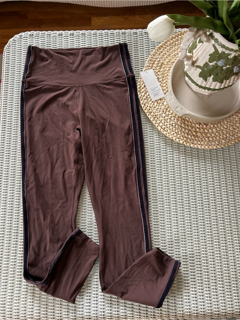 all in motion Brown Leggings with Black Side Trim